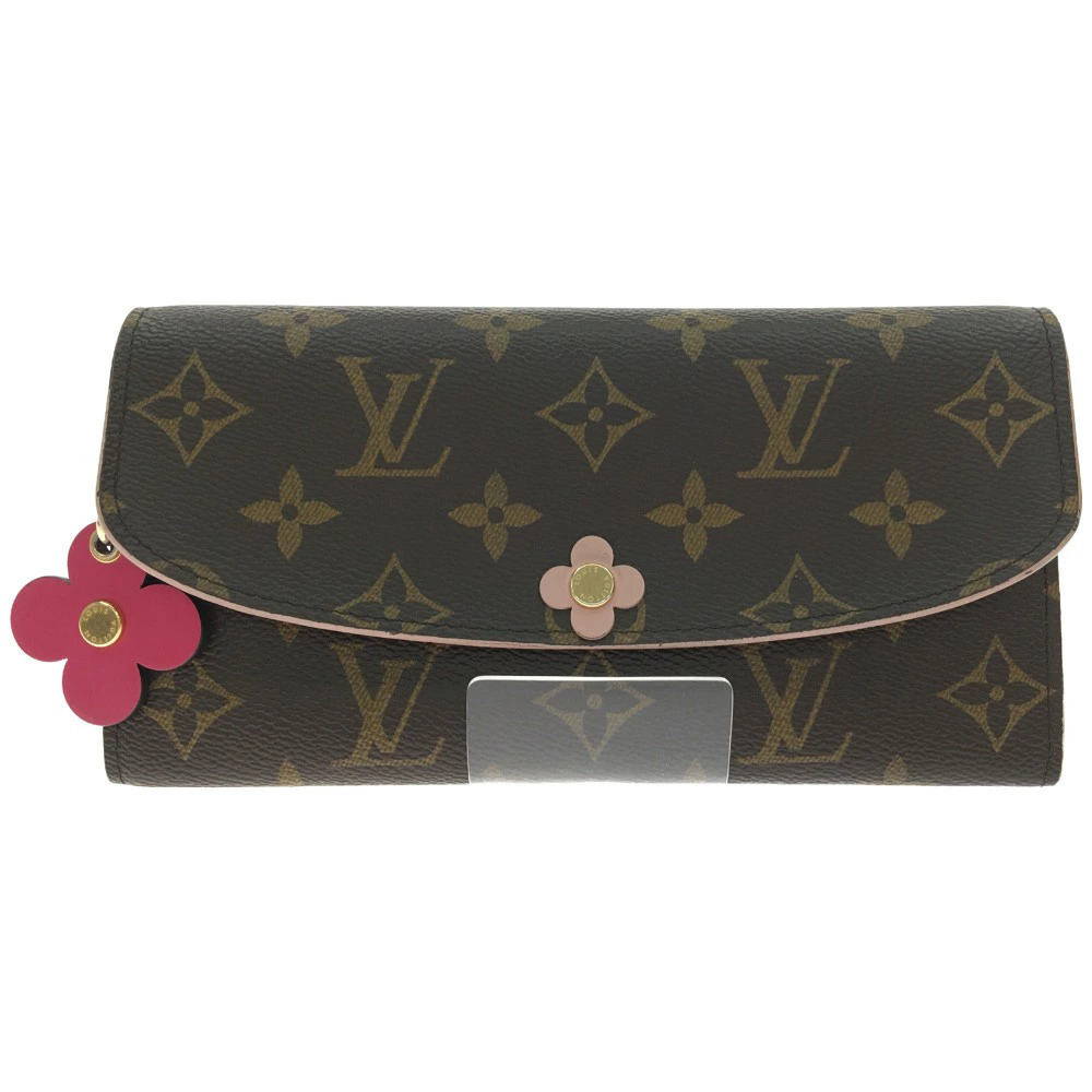 LOUIS VUITTON Monogram Portefeuille Emilie Rose Pink Ballerine hook